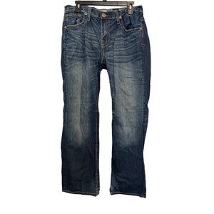 BKE Derek Denim Mens 32R Straight-Leg Jeans Dark Wash 100% Cotton